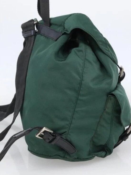 PRADA Backpack Nylon Green Silver Auth 172160 main image 8